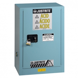 Justrite 15 Gallon Cabinet Manual Door Blue Acid Comp Sure-Grip EX Justrite 891502